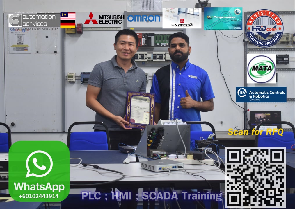 8-Day Mitsubishi & Omron PLC, HMI & SCADA Training – Completed Successfully!
